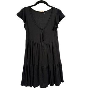 See‎ You Monday Black Short Sleeve Dress Size S